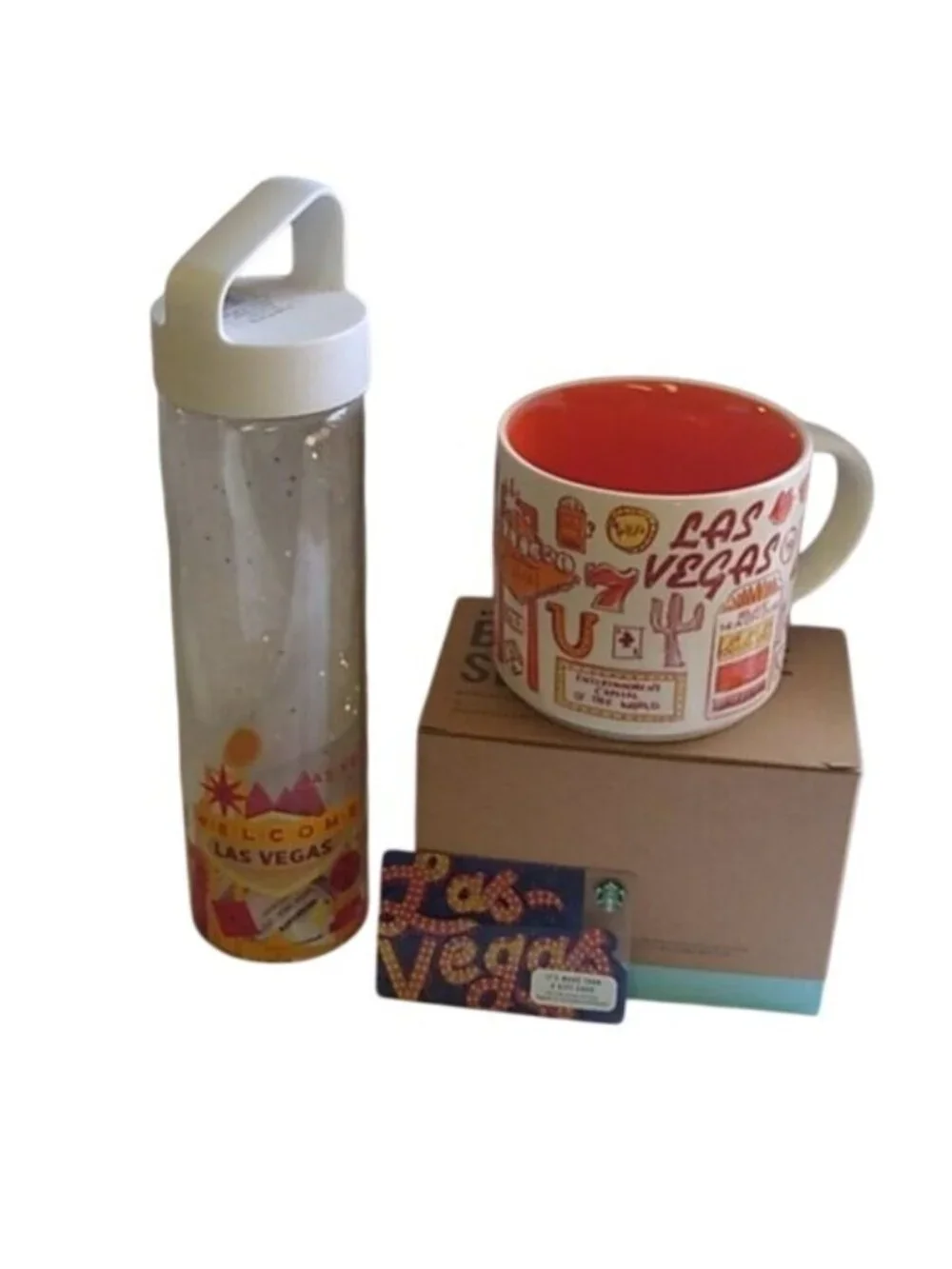 Starbucks Las Vegas Mug, Water Bottle & Blank GC